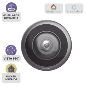 Cámara WiFi Panorámica Fisheye 360° / Resolución 3K+ / Visión Nocturna IR 10m / Detección IA Humana / Doble Banda 2.4-5GHz / Audio Bidireccional / Almacenamiento MicroSD 512GB / H.265