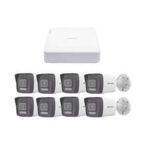 Kit IP 1080p (2 Megapixel) / NVR de 8 Canales con 8 Puertos PoE / 8 Cámaras IP Bala ColorVu Lite y Motion Detection 2.0 / Micrófono Integrado