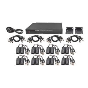 Kit de 16 canales para transmisión de ALIMENTACION (NO SOPORTA COAXITRON)( de 36 Vcc a 12 Vcc) y video (HD-TVI) a distancias de hasta 250 m.