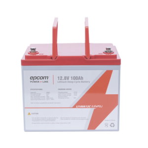 Batería de Litio Ciclo Profundo, 12.8 Vcc 100Ah (LiFePO4 de Celdas Cilíndricas) , Solar, Marina, Máximo 100 A de Descarga