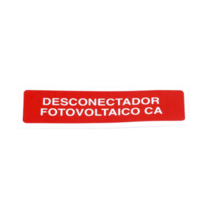 Etiqueta de Desconectador Fotovoltaico en Vinil Adhesivo Mate / Paquete con 20
