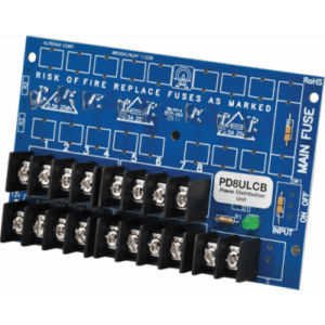 Módulo de Distribución de Energía UL PD8ULCB / 8 Salidas Clase 2 PTC Protegidas / Entrada 12-24VDC o 24-28VAC / Auto-resetable / Montaje Incluido / Garantía de Por Vida