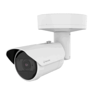 Cámara Bullet AI IR 2 Megapixel (1080p) / Lente 2.8-12 mm / IR 50 m (164 ft) / IP66-IP67-IK10 / Análisis IA / Wisenet 9 / Dual NPU / -40°C a +60°C / PoE