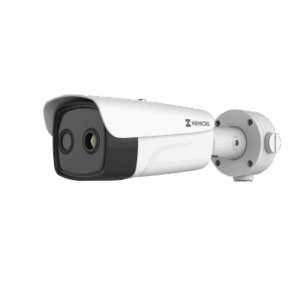 (HIKMICRO) Bala IP Bi-Espectral / Térmica (388 X 288 / 35 mm) + Óptica (4 MP / 12.4 mm) / IA GUANLAN / Rango: -20°C a 150°C / 8°C Tolerancia / Detección de Fuego y Humo / Alarma Visual y Audible / Dual Light / PoE / Antico