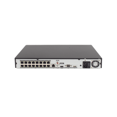 NVR IP / 16 Canales / 8 Megapixel (4K) / 16 Puertos PoE+ / 2 Bahías HDD / Salida HDMI 4K / PoE Extendido 300 m (984.3 ft) - Imagen 3