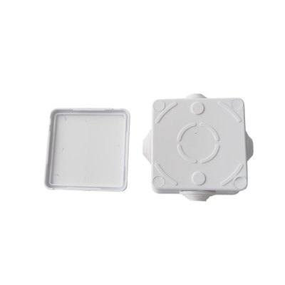 Caja de Derivación IP / IP55 / IK07 / 4 Entradas / 80 x 80 x 50 mm (3.15 x 3.15 x 1.97 in) / ABS Antiflama