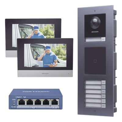Kit Videoportero IP / 2 Megapixel / 7 Departamentos / 2 Puertas / IP65 / PoE / Empotrado - Imagen 2