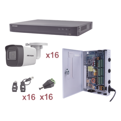 Kit TurboHD / 16 Canales / 1080p / 16 Cámaras Bala / IR 30 m (98.4 ft) / Transceptores UTP / Fuente Profesional - Imagen 2