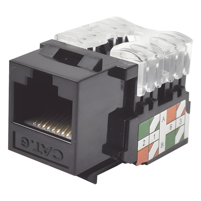 Módulo Jack Keystone / Cat6 / Terminación 110 Punchdown / RJ45 Sin Blindaje / T568A-B / Color Negro - Imagen 4