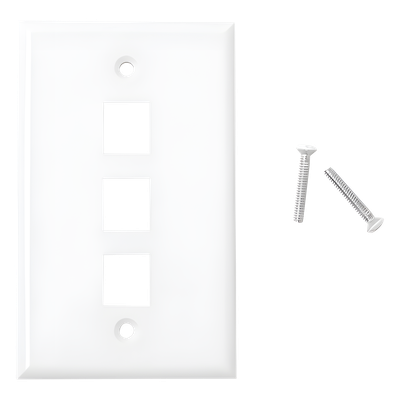 Placa de Pared / 3 Puertos Keystone / Vertical / Termoplástico UL94V-0 / 2.75'x4.52' - Imagen 2