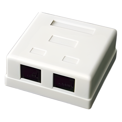 Caja de Pared / 2 Puertos / Cat5e / UTP / Superficial / T568A/T568B / 0 a 70°C - Imagen 2
