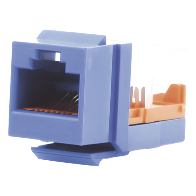 Jack Keystone / Cat 5e / RJ45 / 8P8C / Leadframe / T568A-B / Azul / 1 Puerto - Imagen 5