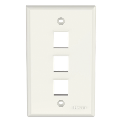 Placa de Pared Vertical / 3 Puertos Keystone / ABS / Blanco Mate / 2.75 x 4.5 pulg. - Imagen 2