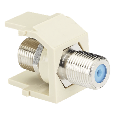 Módulo Acoplador Coaxial Tipo F / Keystone / 75 Ohms / 3.0 GHz / 1.17 x 0.86 pulgadas / Blanco Mate - Imagen 2