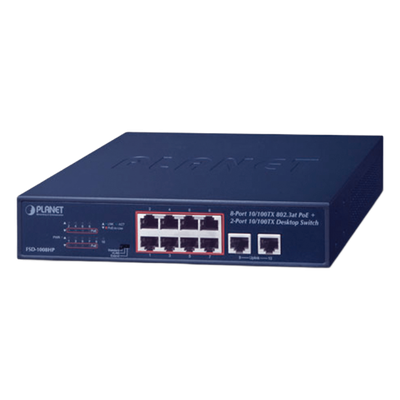 Switch de Escritorio / 8 Puertos 10/100TX PoE+ / 2 Puertos 10/100TX / 120W PoE Budget / Alcance Extendido 250m (820 pies) - Imagen 2