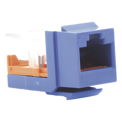 Jack Keystone / Cat 5e / RJ45 / 8P8C / Leadframe / T568A-B / Azul / 1 Puerto - Imagen 4