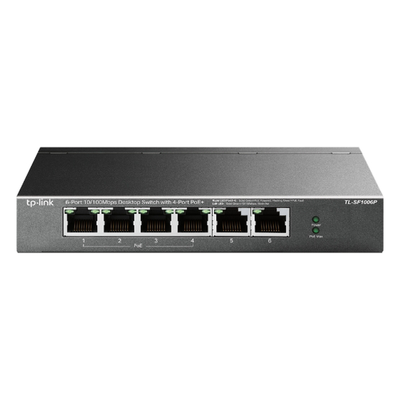 Switch PoE no administrable / 6 puertos 10/100 Mbps / 4 puertos PoE 802.3af/at / Presupuesto 67 W / Extensor hasta 250 m (820 ft) / Prioridad video - Imagen 2