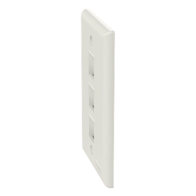 Placa de Pared Vertical / 3 Puertos Keystone / ABS / Blanco Mate / 2.75 x 4.5 pulg. - Imagen 3