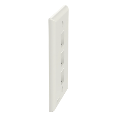 Placa de Pared Vertical / 3 Puertos Keystone / ABS / Blanco Mate / 2.75 x 4.5 pulg. - Imagen 4