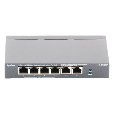 Switch PoE no administrable / 6 puertos 10/100 Mbps / 4 puertos PoE 802.3af/at / Presupuesto 67 W / Extensor hasta 250 m (820 ft) / Prioridad video - Imagen 4