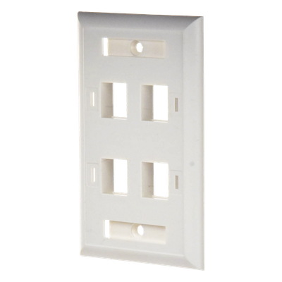 Placa de Pared Keystone / 4 Puertos / Espacio para Etiqueta / UL 94V-0 / 70 x 115mm (2.75' x 4.52') - Imagen 3