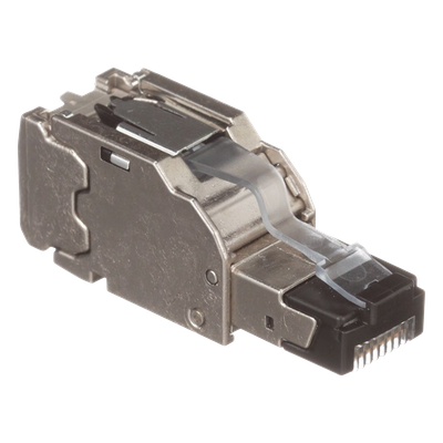 Plug RJ45 Blindado / Terminación en Campo / Cat5e/Cat6/Cat6A / 22-26 AWG / -40 a 85°C / Color Plata - Imagen 2
