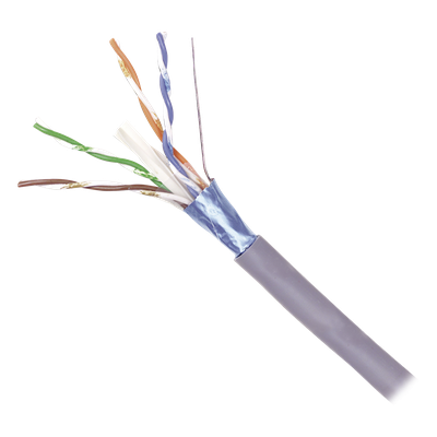 Bobina de Cable Blindado F/UTP / Cat6A / 4 Pares / 10GBase-T / CM / 305 m (1000 pies) / Gris - Imagen 3