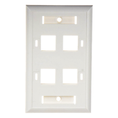 Placa de Pared Keystone / 4 Puertos / Espacio para Etiqueta / UL 94V-0 / 70 x 115mm (2.75' x 4.52') - Imagen 4