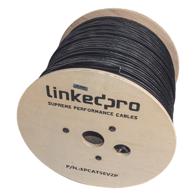 Bobina de Cable Siamés Cat5e CCA + 2 Cables Gruesos (16 AWG) / 305 m (1000 ft) / Exterior / Industrial para Climas Extremos - Imagen 2
