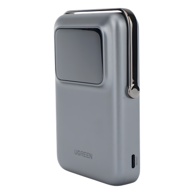 Power Bank Inalámbrico / 10000 mAh / Carga Inalámbrica 7.5W / USB-C 20W / Pantalla TFT con Emojis / Soporte Plegable / Succión Magnética 10N - Imagen 5