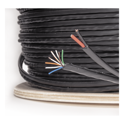 Bobina de Cable Siamés Cat5e CCA + 2 Cables Gruesos (16 AWG) / 305 m (1000 ft) / Exterior / Industrial para Climas Extremos - Imagen 3