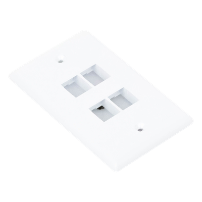 Placa de Pared Vertical / 4 Puertos Keystone / Montaje Vertical / 69.8 x 114.3 mm / 2.75 x 4.5 pulg. / ABS / Blanco - Imagen 9